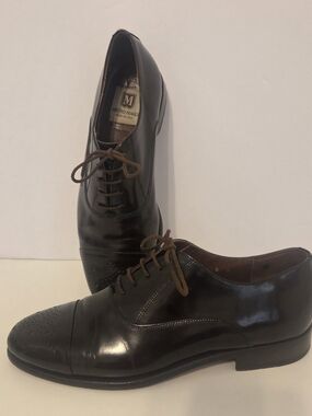 Bruno Magli Men's Dark Brown Leather Cap-Toe Oxfords Size 8